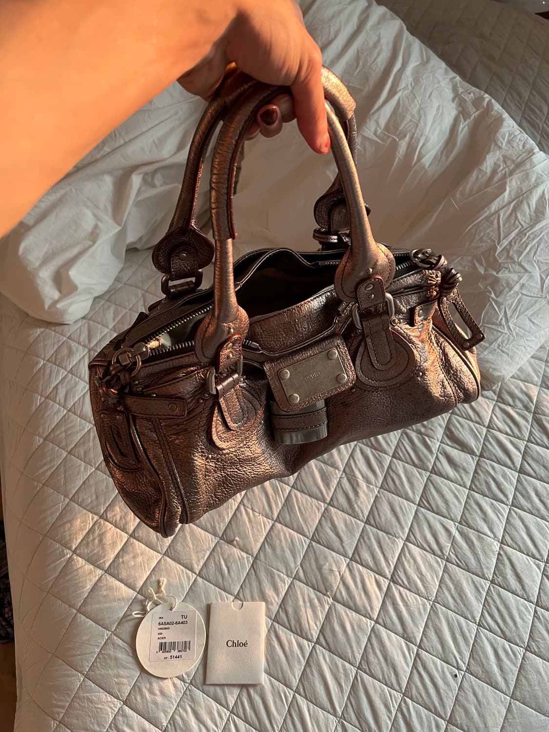 Chloe 실버 브론즈 패딩턴백 상품이미지5