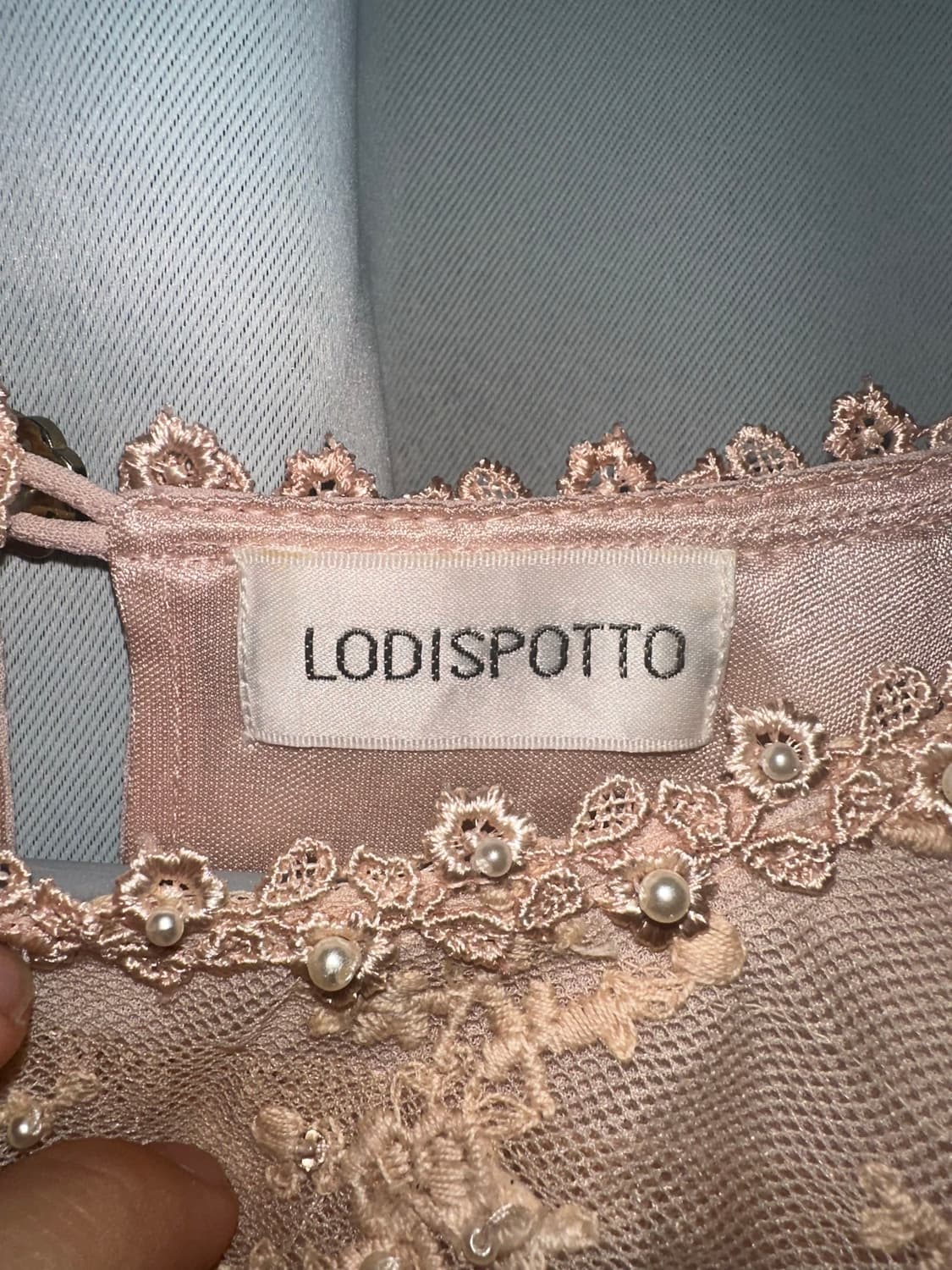 Loudispotto 복숭아 레이스 블라우스 상품이미지5