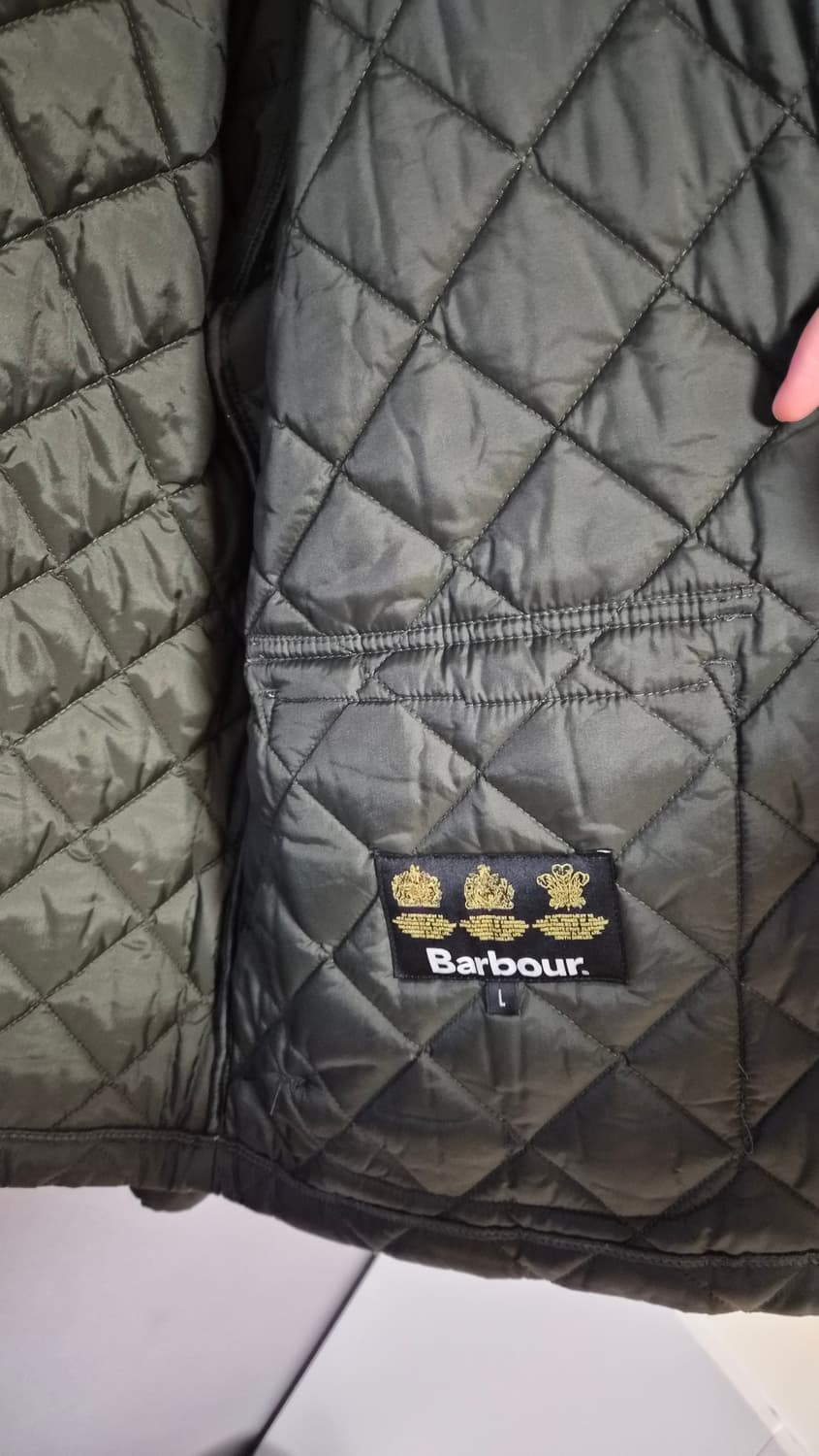 바버 퀼팅 자켓 올리브 L 상품이미지3