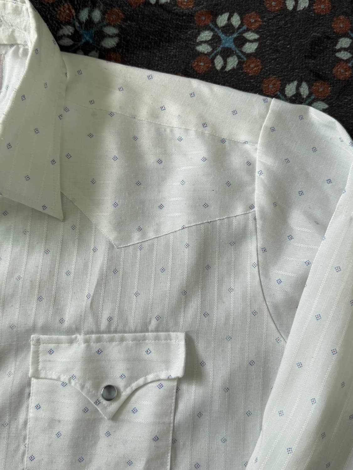 70s HbarC 화이트 웨스턴셔츠 USA 상품이미지3