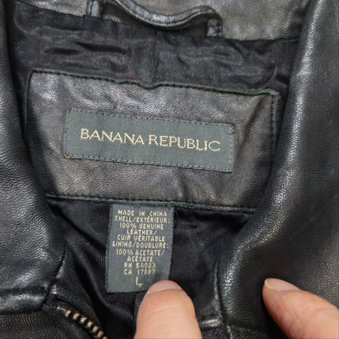 00s 바나나리퍼블릭 레더 자켓 L 블랙 상품이미지6