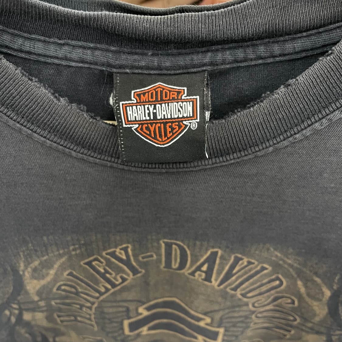 할리데이비슨 00s 플레임 불꽃 이글 하드 페이딩 빈티지 반팔 티셔츠 상품이미지9