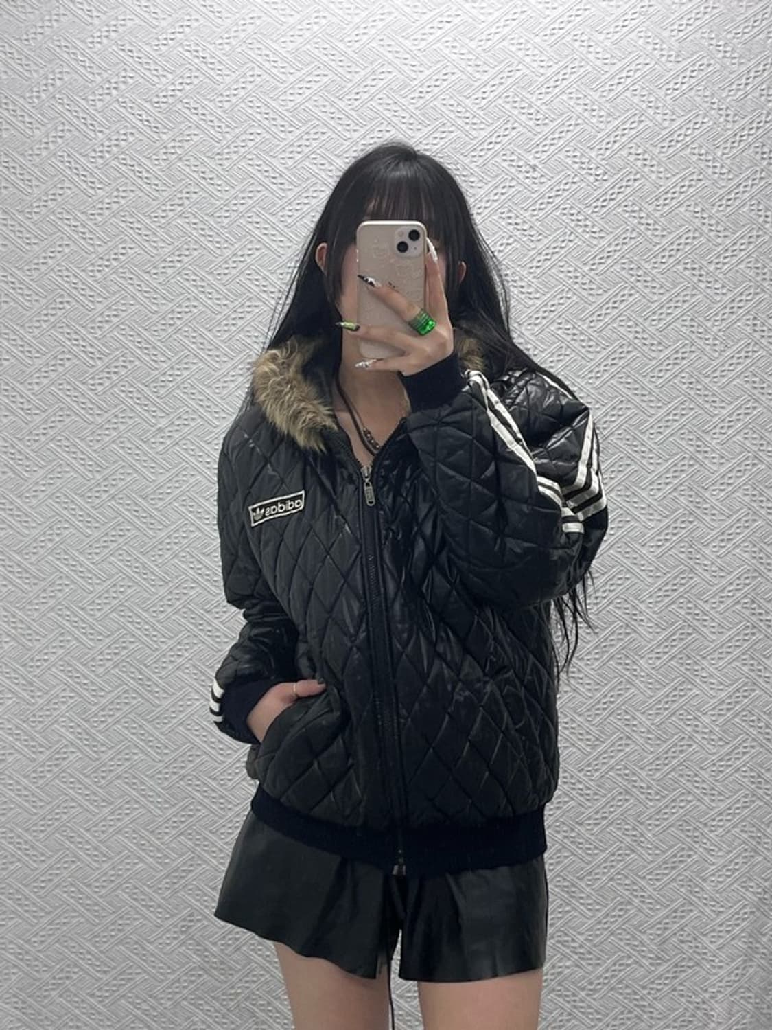 아디다스 Y2K 갸루 러블리힙 후드퍼 경량 패딩 자켓 110 C08578 상품이미지1