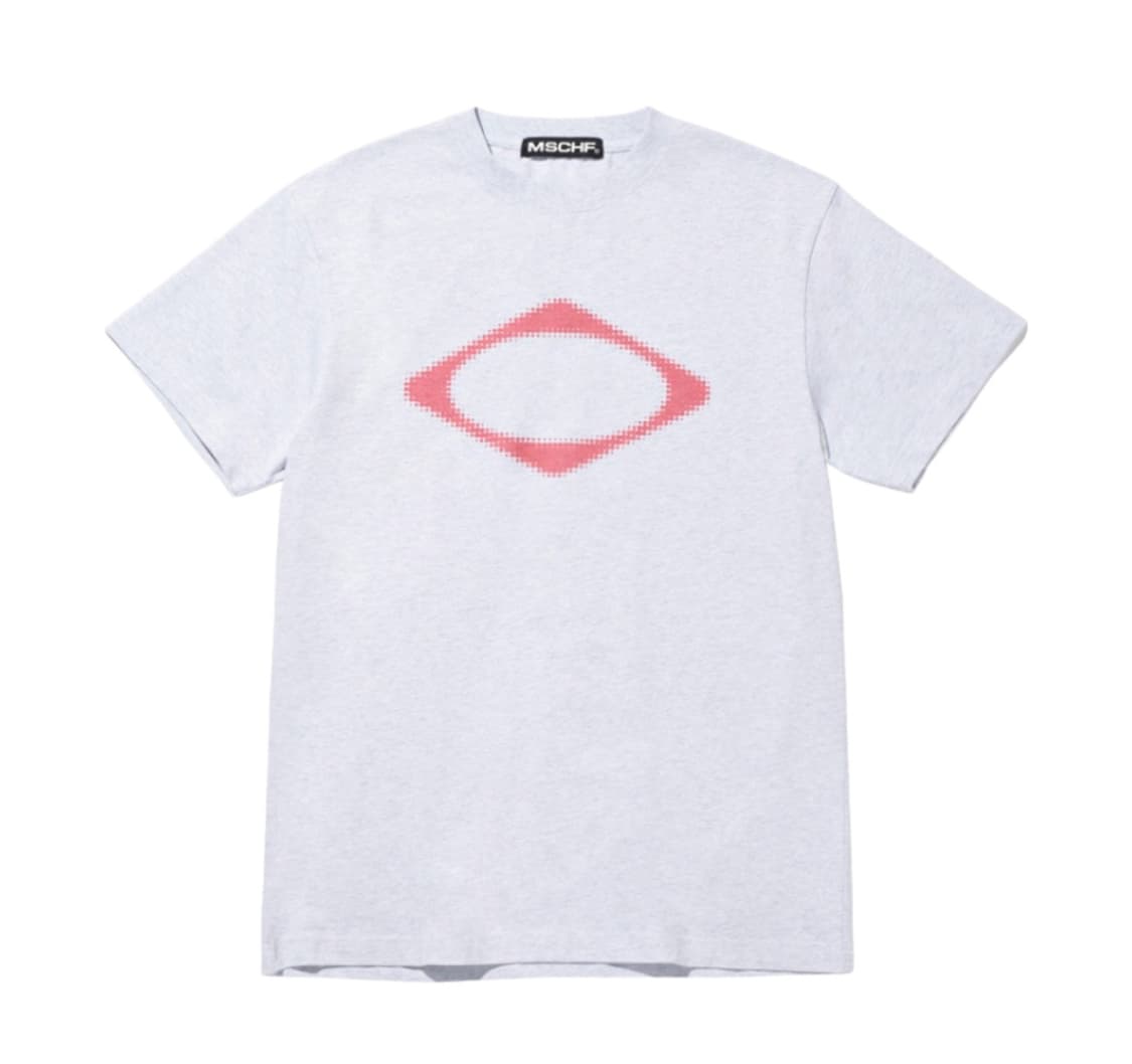 [W] 미스치프 롬버스 블러 반팔 멜란지 그레이 L 상품이미지1