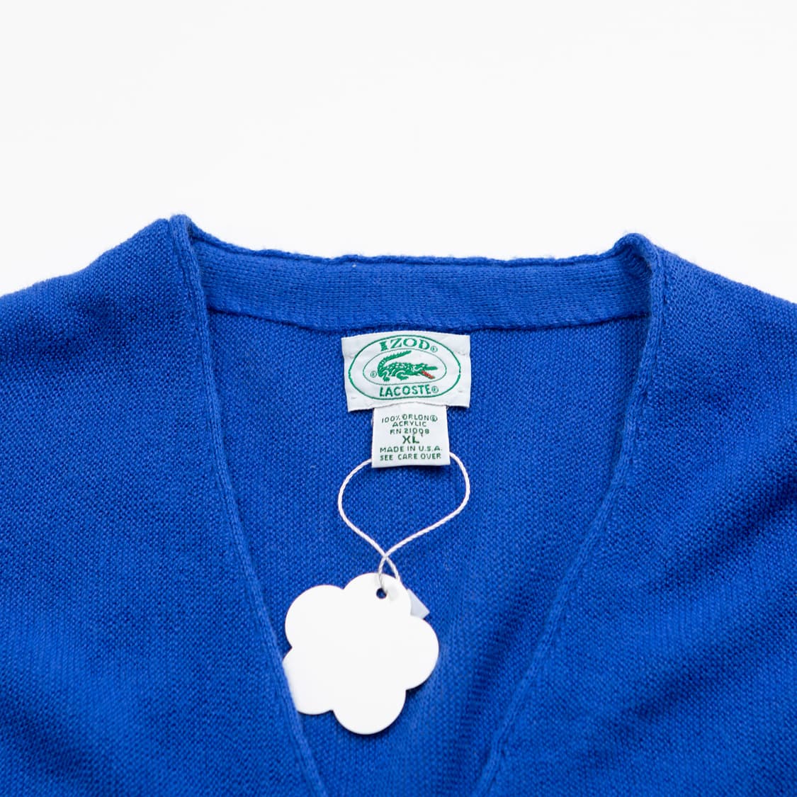 80s IZOD 라코스테 아크릴 가디건 블루 상품이미지3