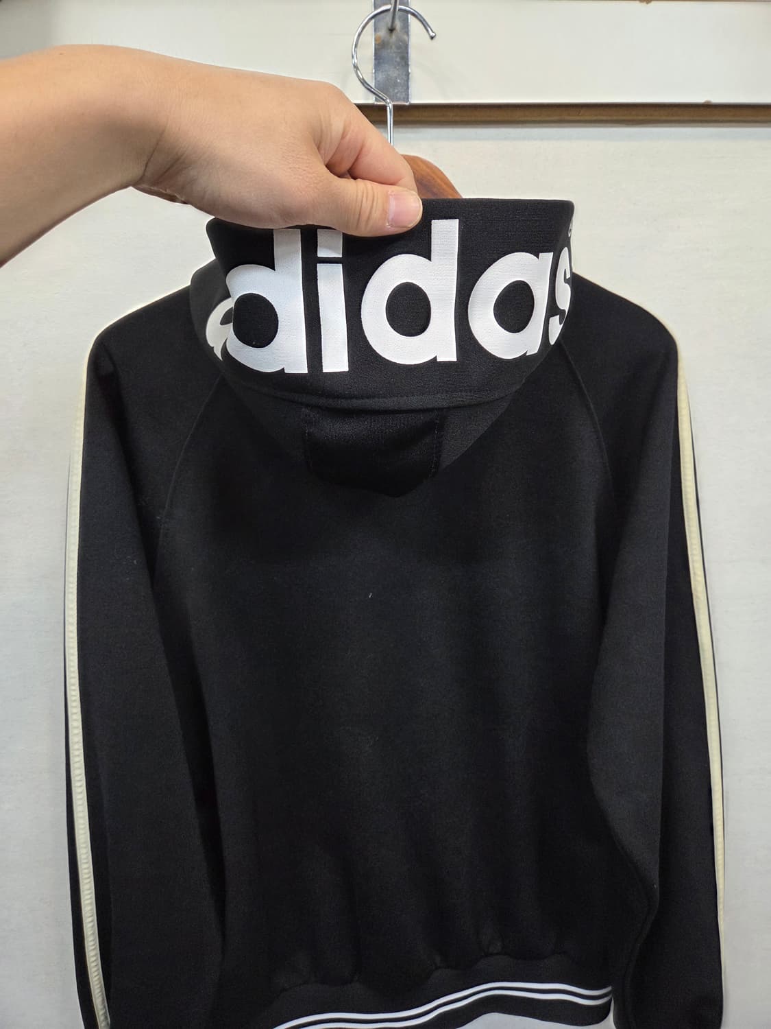 아디다스 올드스쿨 빈티지 트랙탑 후드로고 져지L 상품이미지3