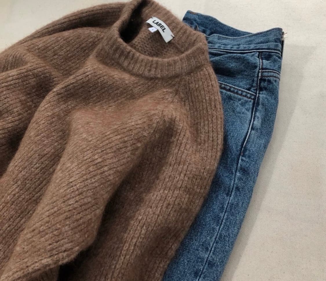 [2]라벨 아카이브 라마 울 니트 스웨터 브라운 상품이미지1