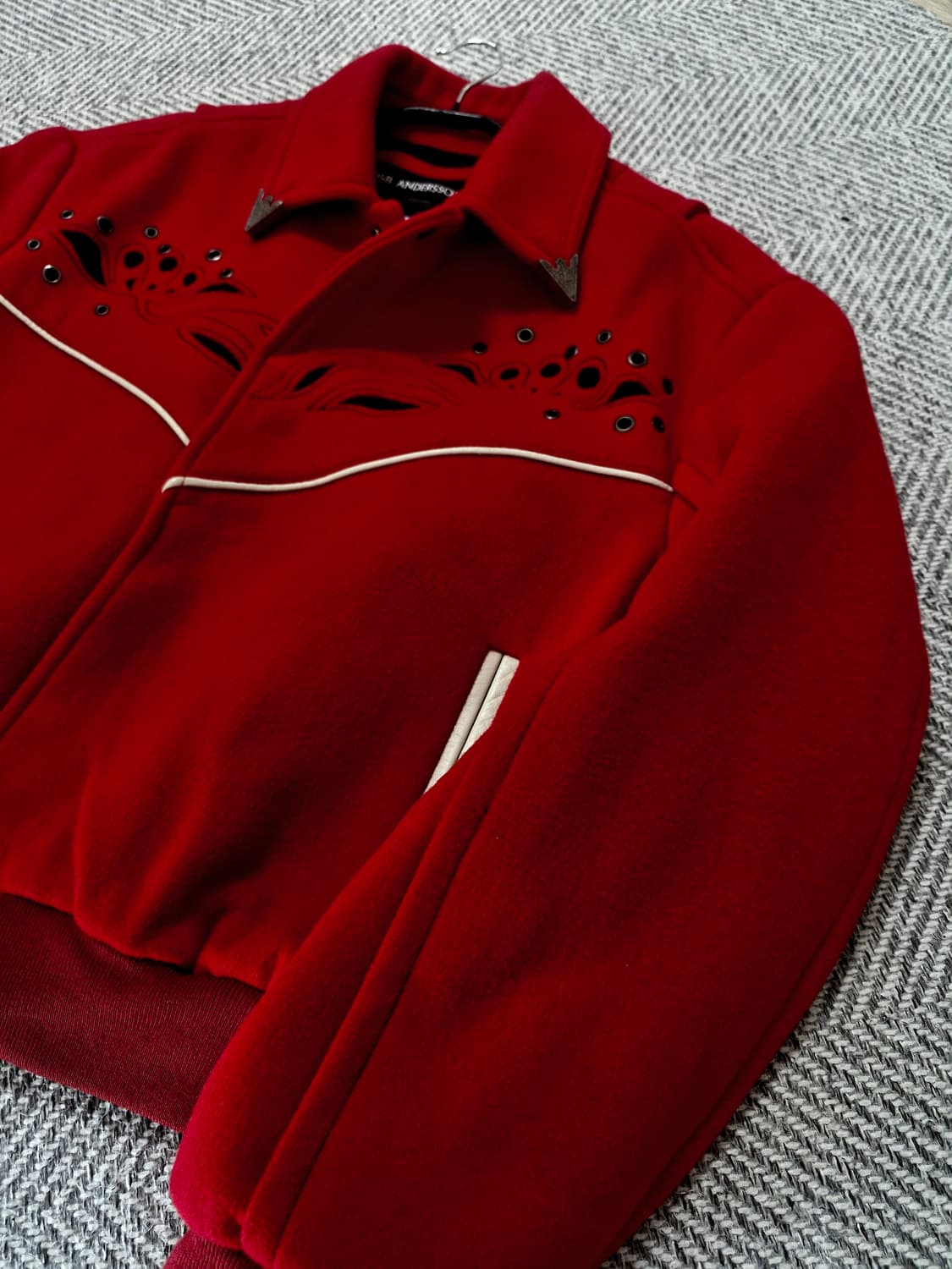 (미시착새상품/샘플) 앤더슨벨 르망 웨스턴 블루종 레드 L 상품이미지1