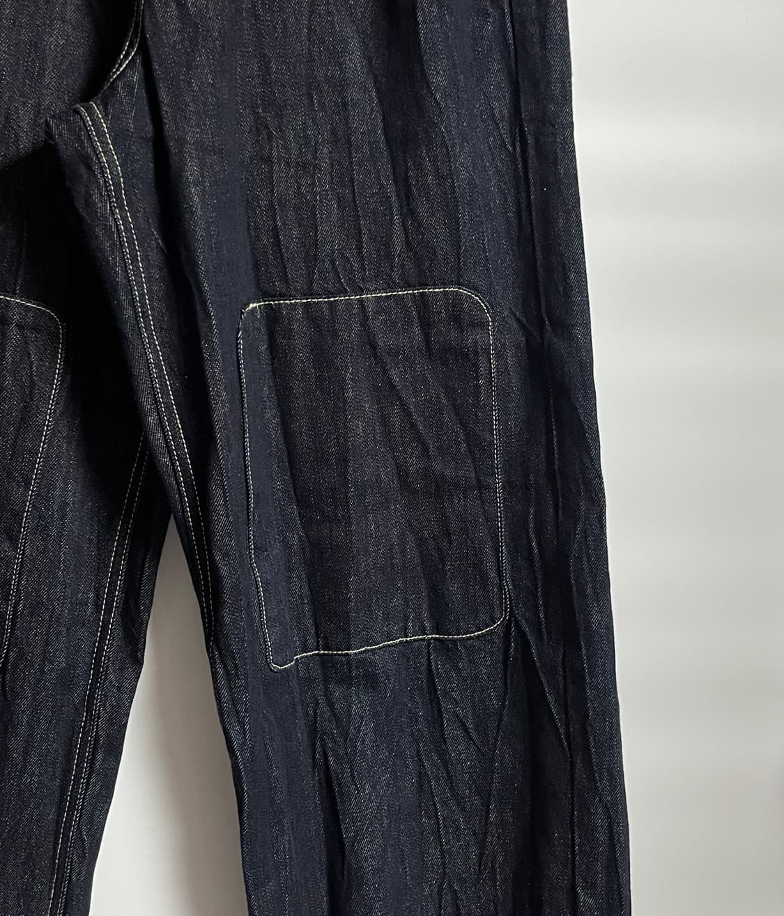 마틴플랜 더블니 캣워싱 와이드 생지 데님 팬츠 청바지 30 상품이미지4