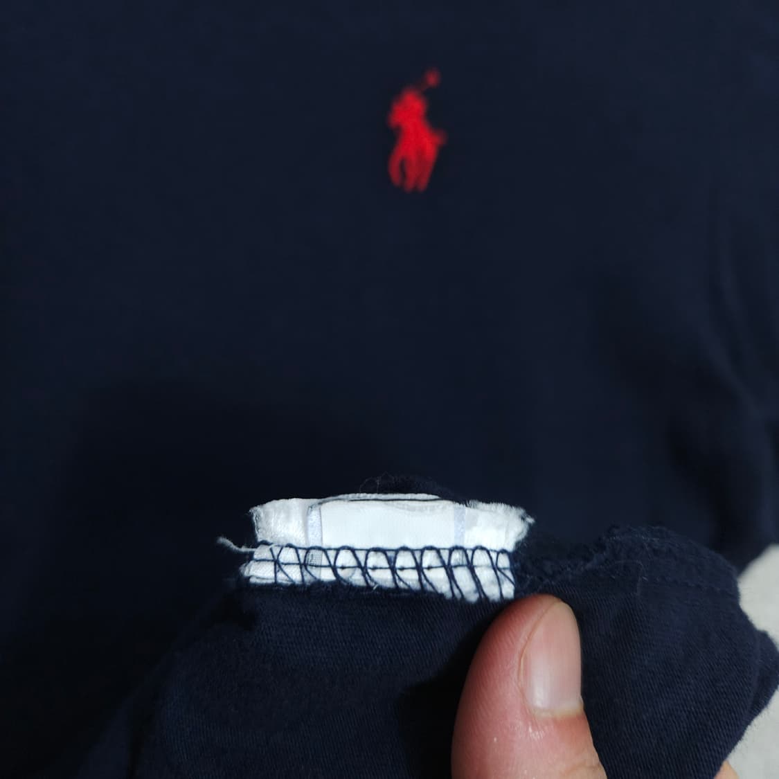 폴로 랄프 로렌 반팔티 M 네이비 커스텀 슬림핏 상품이미지5