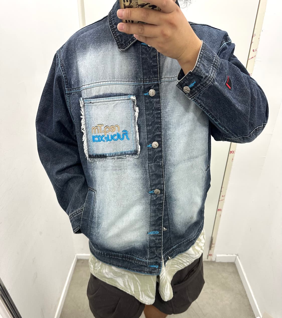 90s fubu 푸부 올드스쿨 데님 자켓 상품이미지1