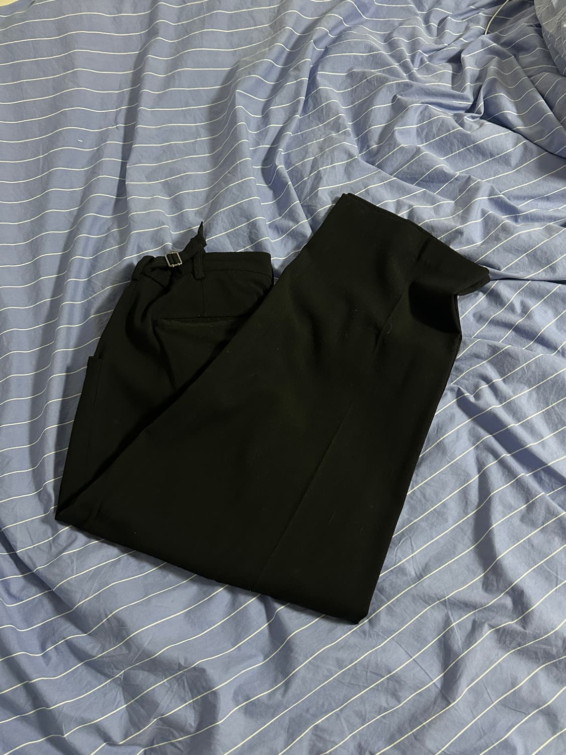 유스 와이드 슬랙스 블랙 상품이미지1