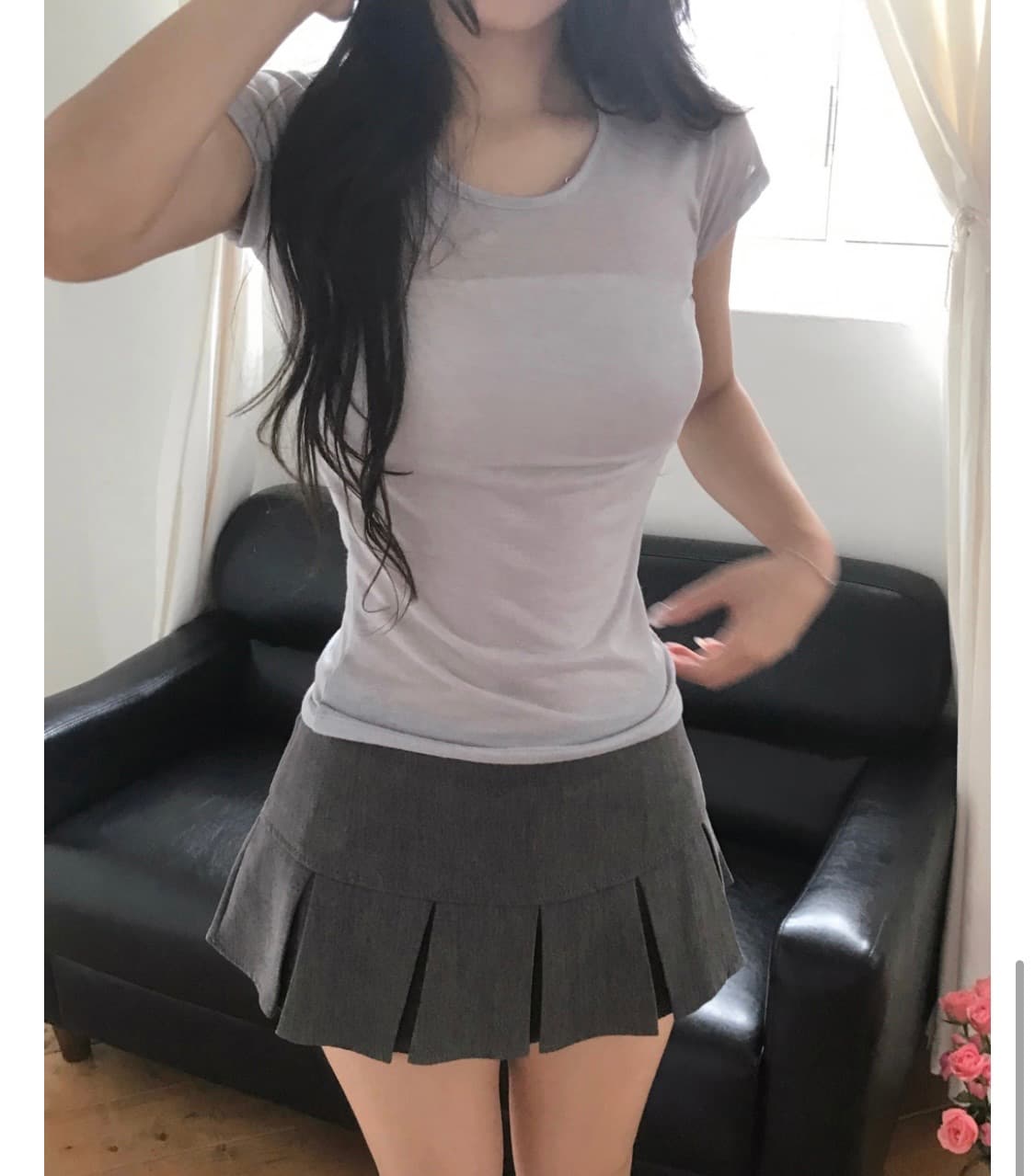 클라우드이모션 턴 플리츠 로우 미니 스커트 상품이미지6