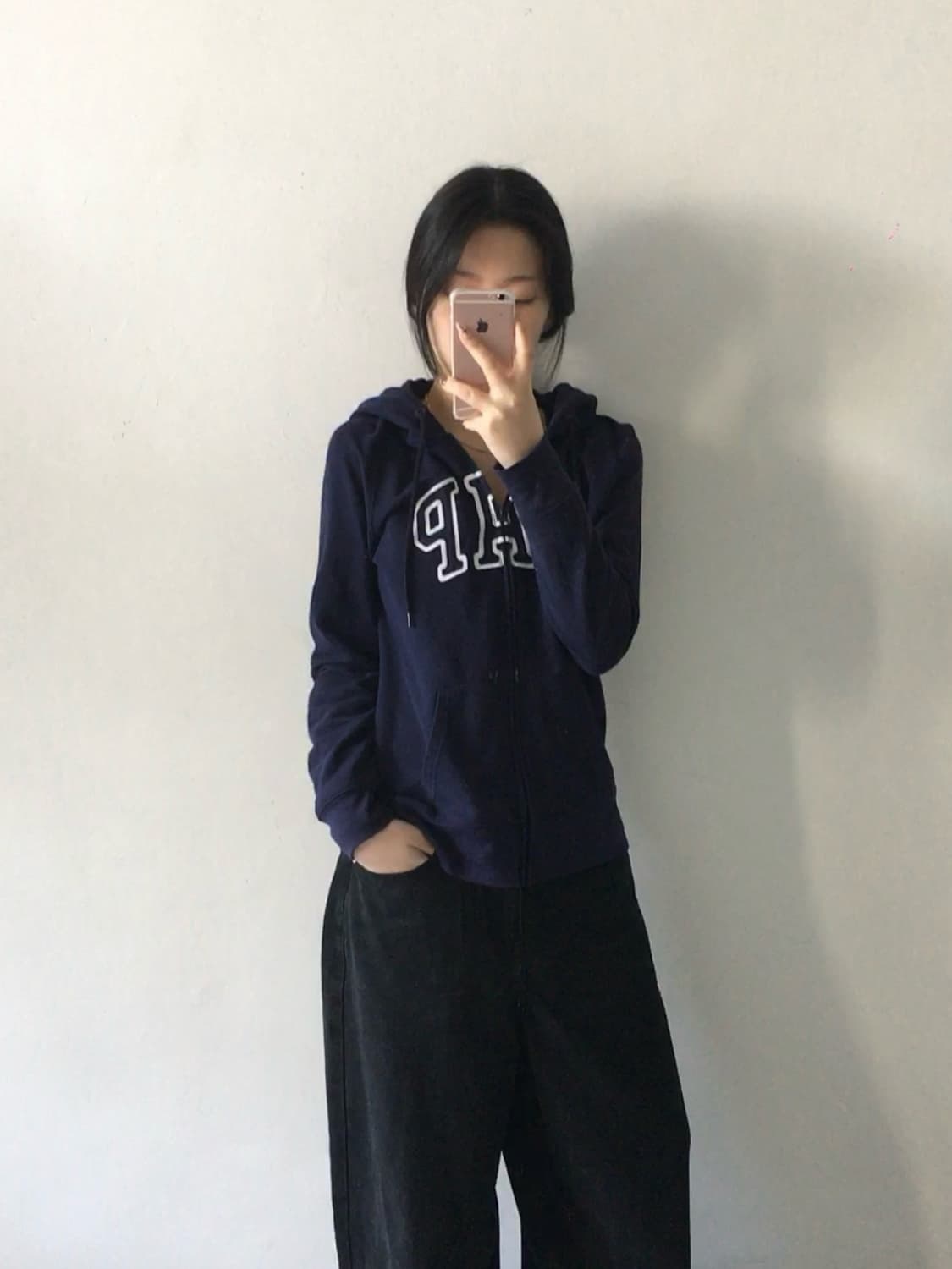 갭 자수 로고 후드집업 상품이미지2