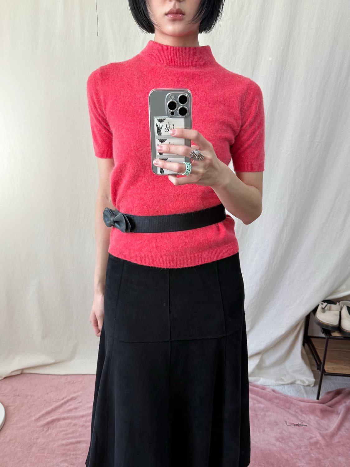 Lacienega 반팔 니트탑 상품이미지1