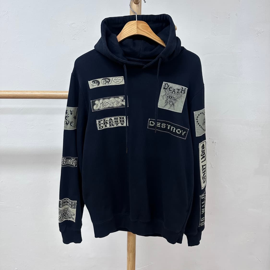 DIESEL 디젤 패치워크 후드 티셔츠 95 (국내매장판) J22 상품이미지1