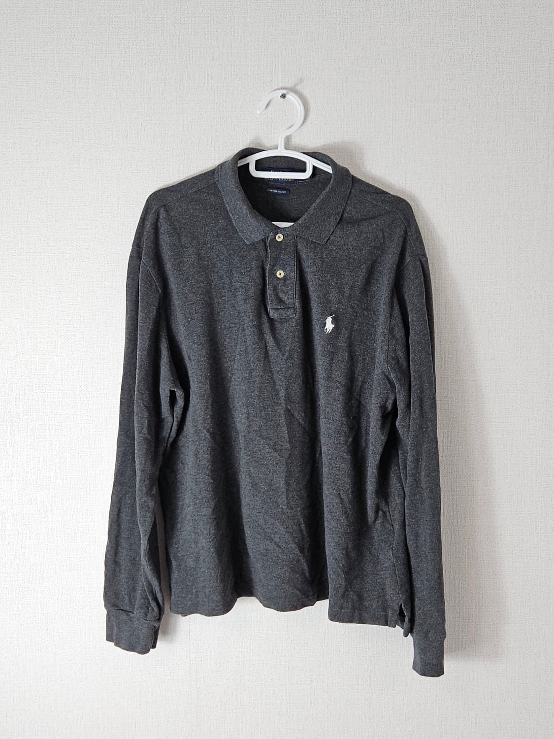 폴로 랄프로렌 신형 카라티셔츠 긴팔 챠콜 L 상품이미지1