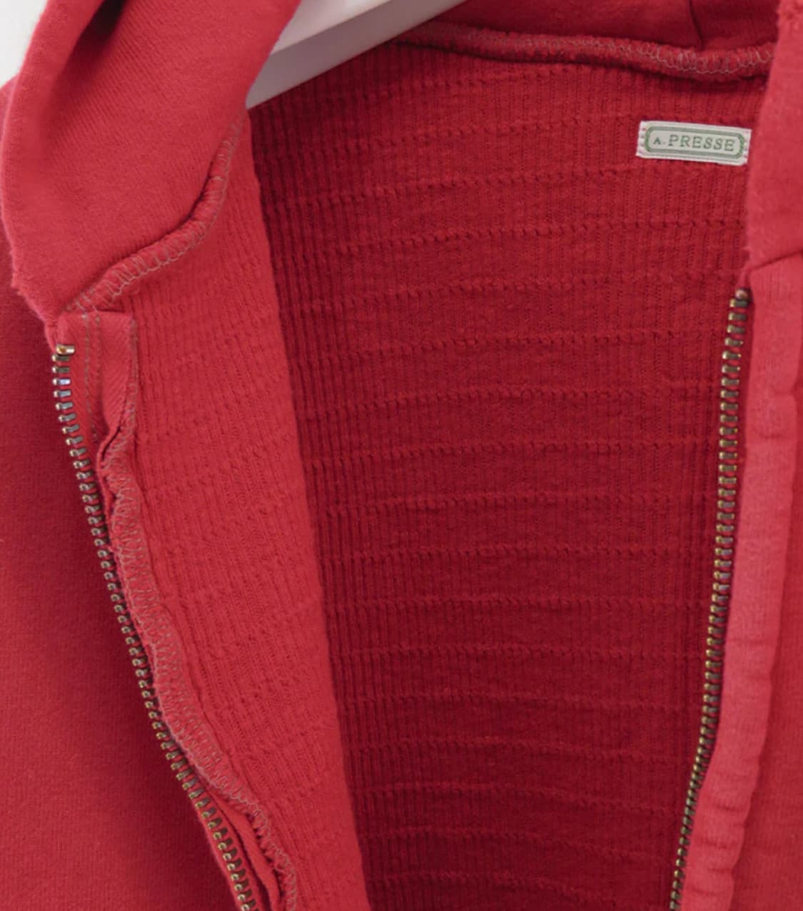 아프레쎄 25FW 빈티지 집업 후드 레드 상품이미지3