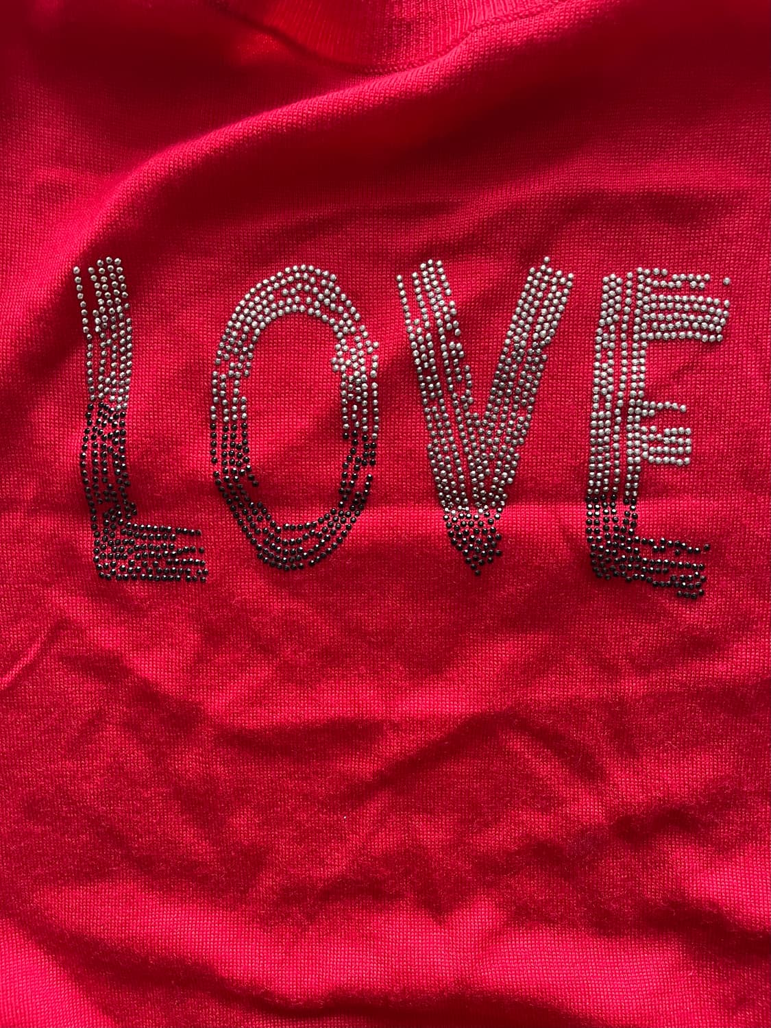 쟈딕앤볼테르 LOVE 장식 레드 메리노 울100 니트 상품이미지3