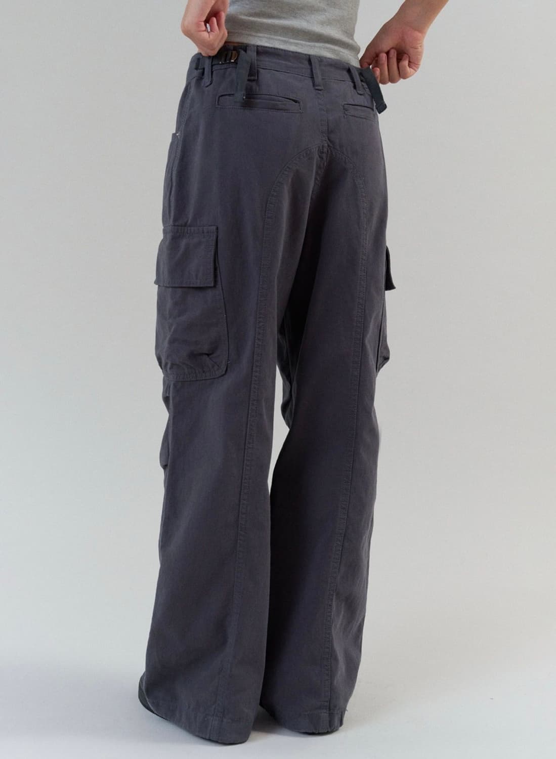 (새상품/택o) 헤더먼트 워시드 카고 팬츠 블루 차콜 상품이미지2