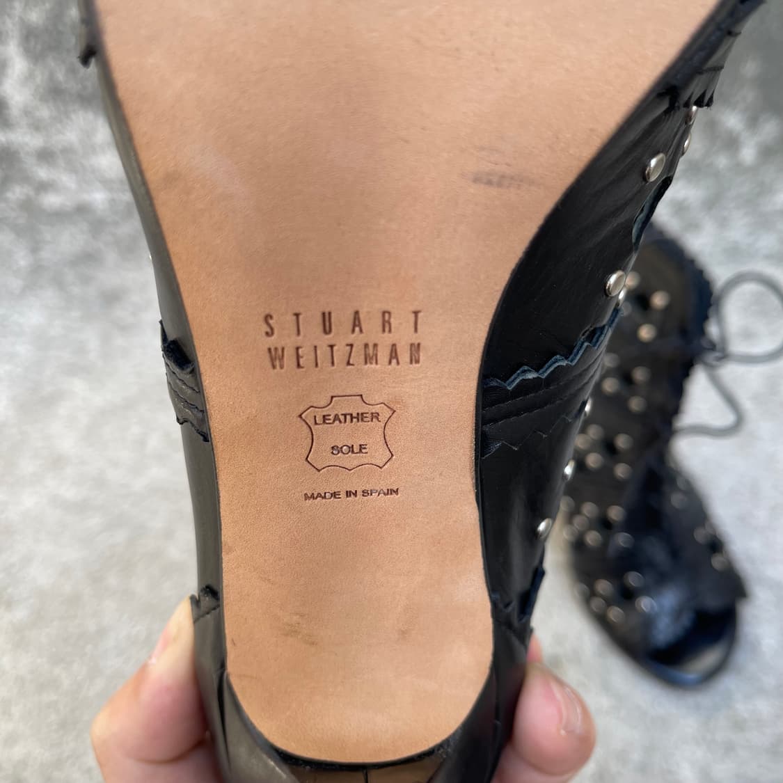 [37] Stuart Weitzman 블랙 레더 힐부츠 (240) 상품이미지8