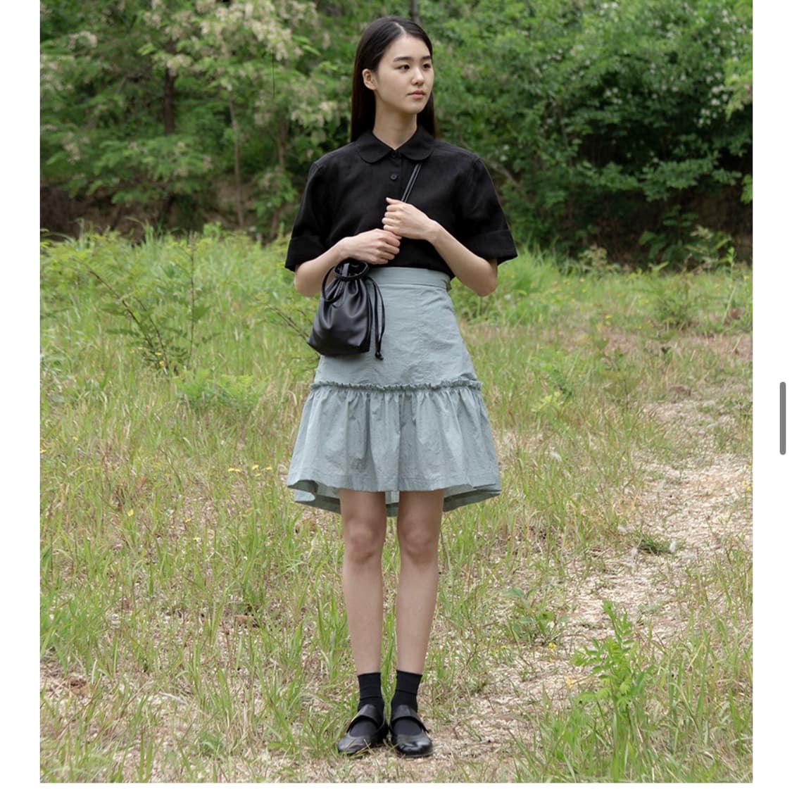 유노이아 Nylon Frill Skirt 상품이미지2