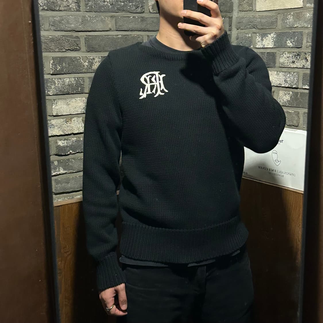 M) 랄프로렌 럭비 헤비코튼 니트 스웨터 블랙 상품이미지9