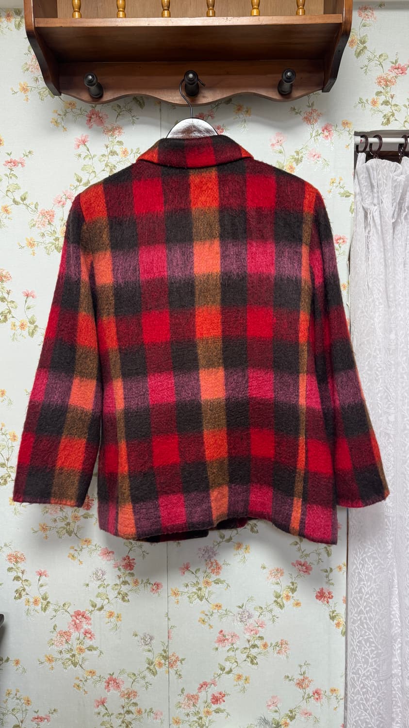 울 체크 하프 코트 상품이미지2