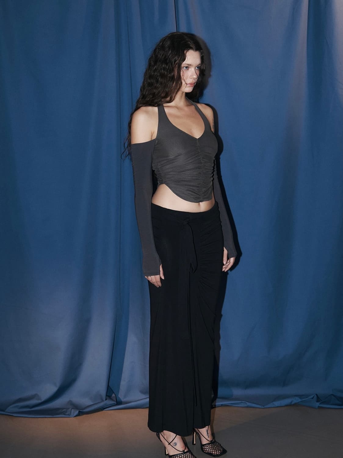 플리즈노팔로우 Riley Mesh Shirring Long Sleeve 상품이미지3