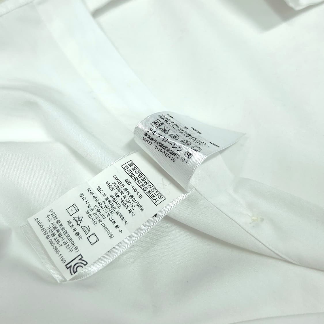 [M] 폴로 화이트 커스텀 핏 코튼 반팔셔츠 상품이미지8