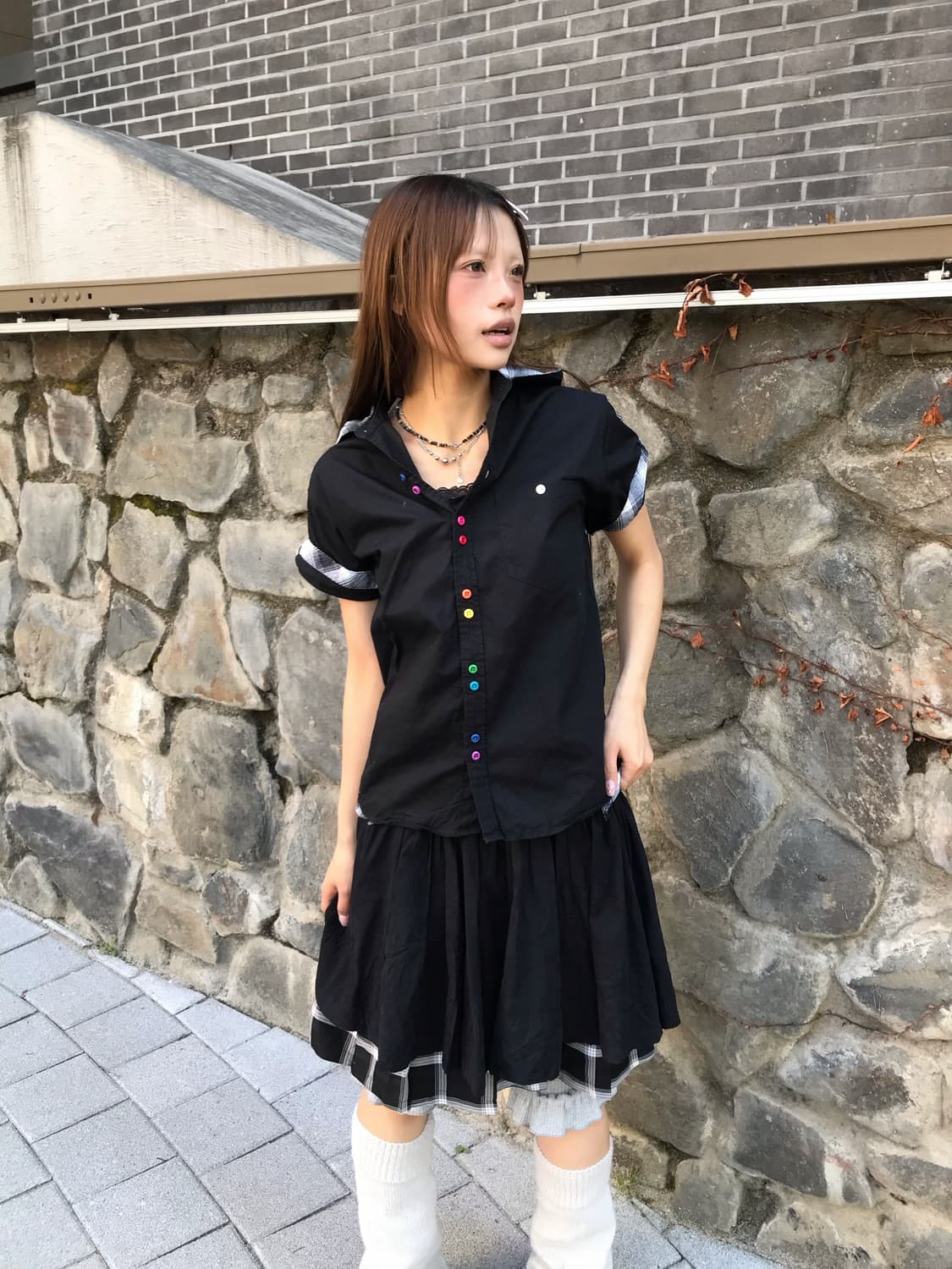 𖤐컬러버튼 블랙 코디 set𖤐  상품이미지4