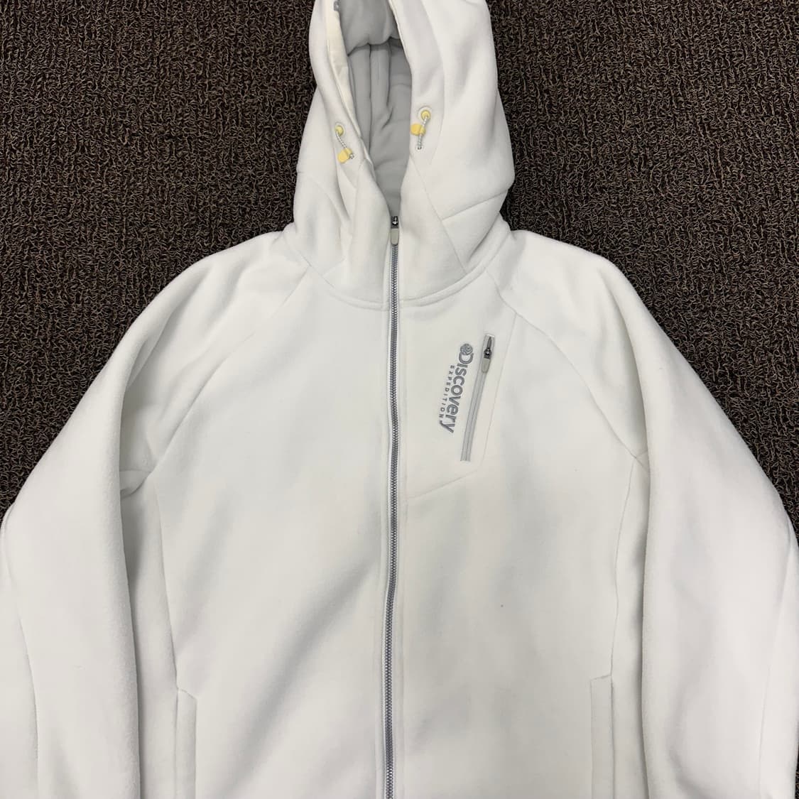 디스커버리 후리스 후드 집업 화이트 상품이미지2