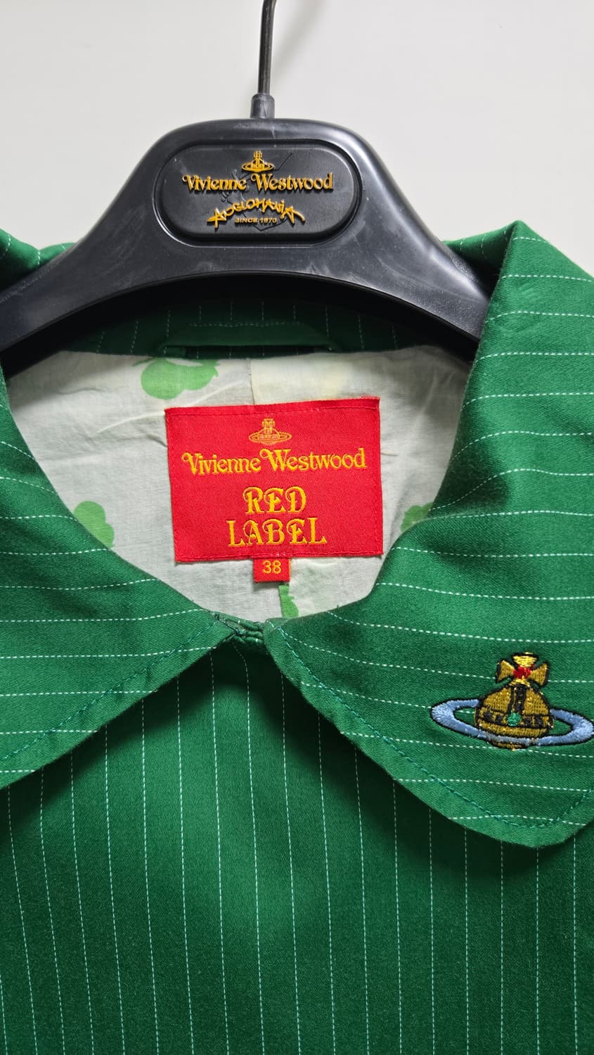 빈티지 비비안웨스트우드 레드라벨 그린 스트라이프 자켓 38사이즈 상품이미지3