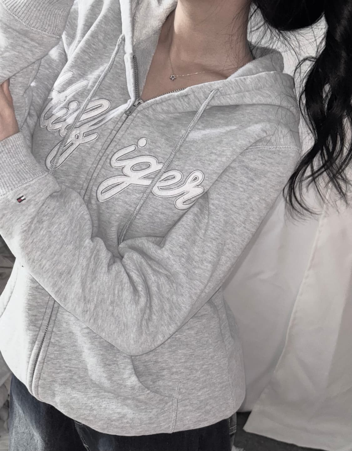 🐰타미힐피거 여리 부들 안감 양털 백멜 후드집업 도톰💭 상품이미지1