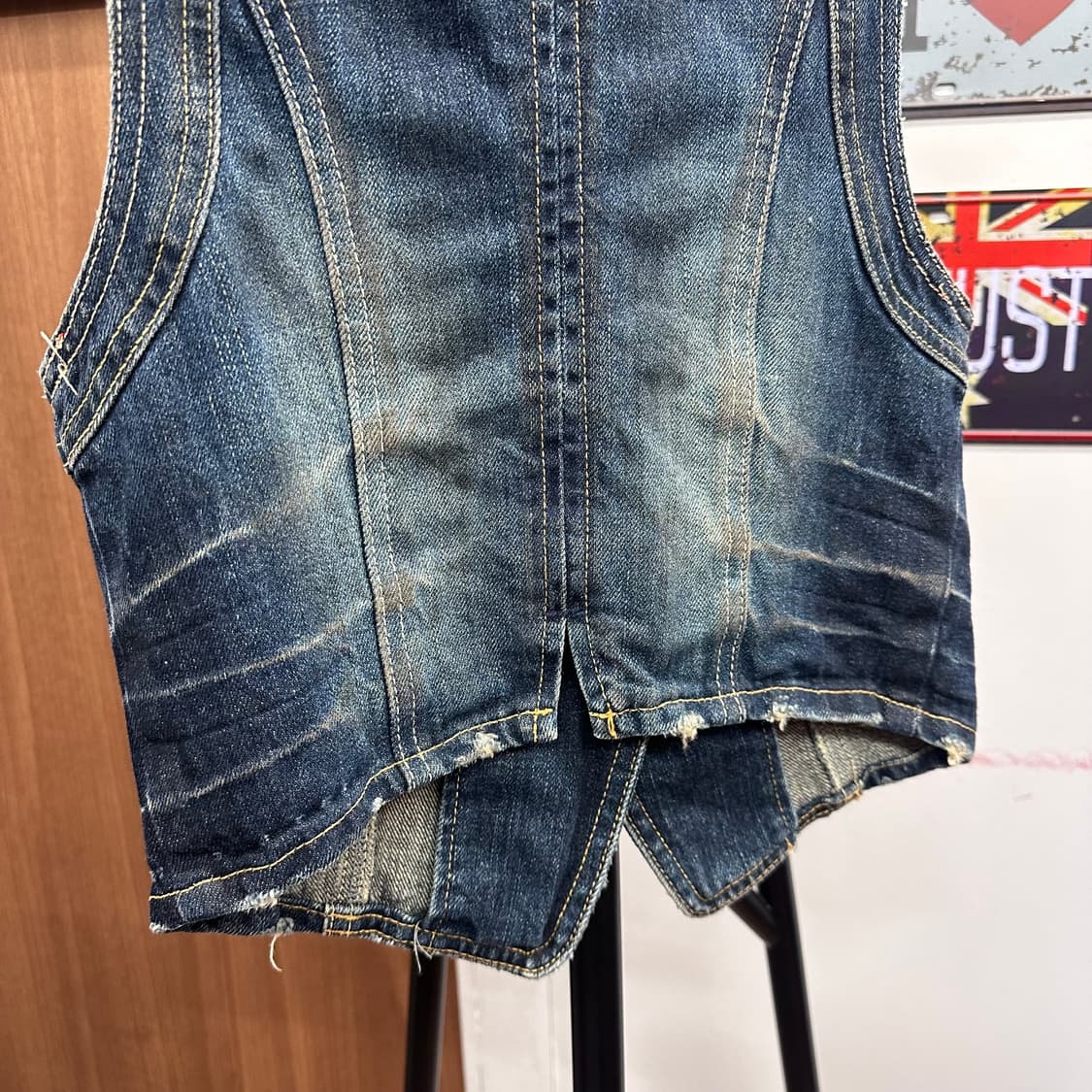 Y2K Stitch Detail Denim Vest  상품이미지6