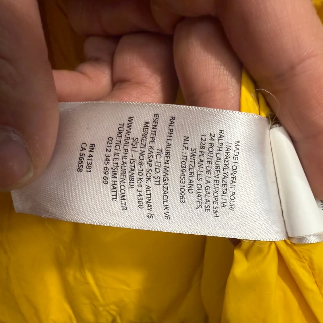 폴로 랄프로렌 럭비베어 패딩 블루/옐로우 상품이미지5