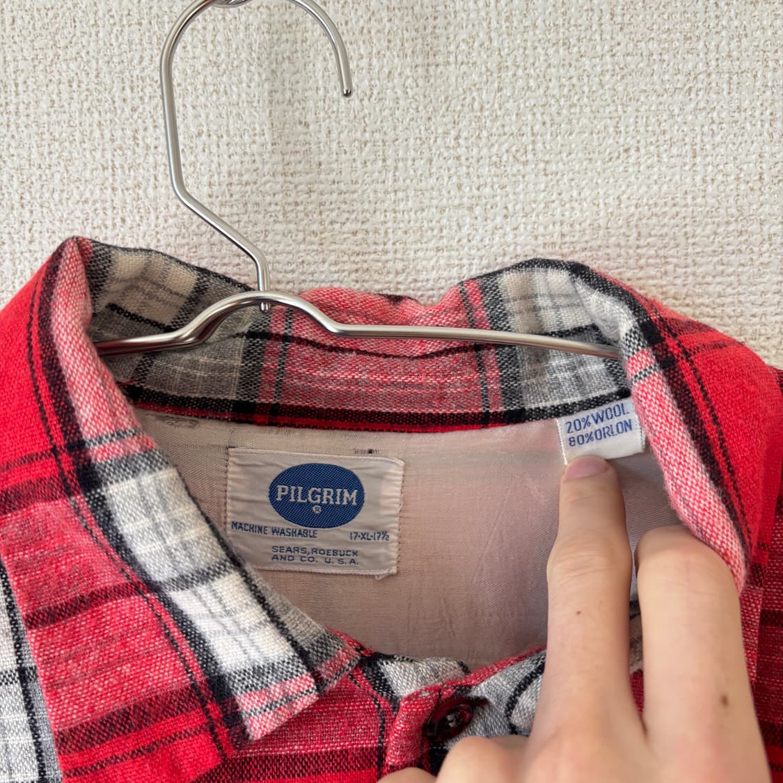 60s pilgrim 시어스 체크 플레이드 셔츠 상품이미지2