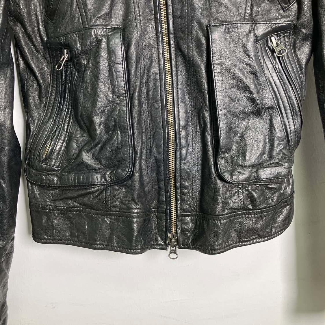 Scot club 블랙 후드 레더 자켓  상품이미지5