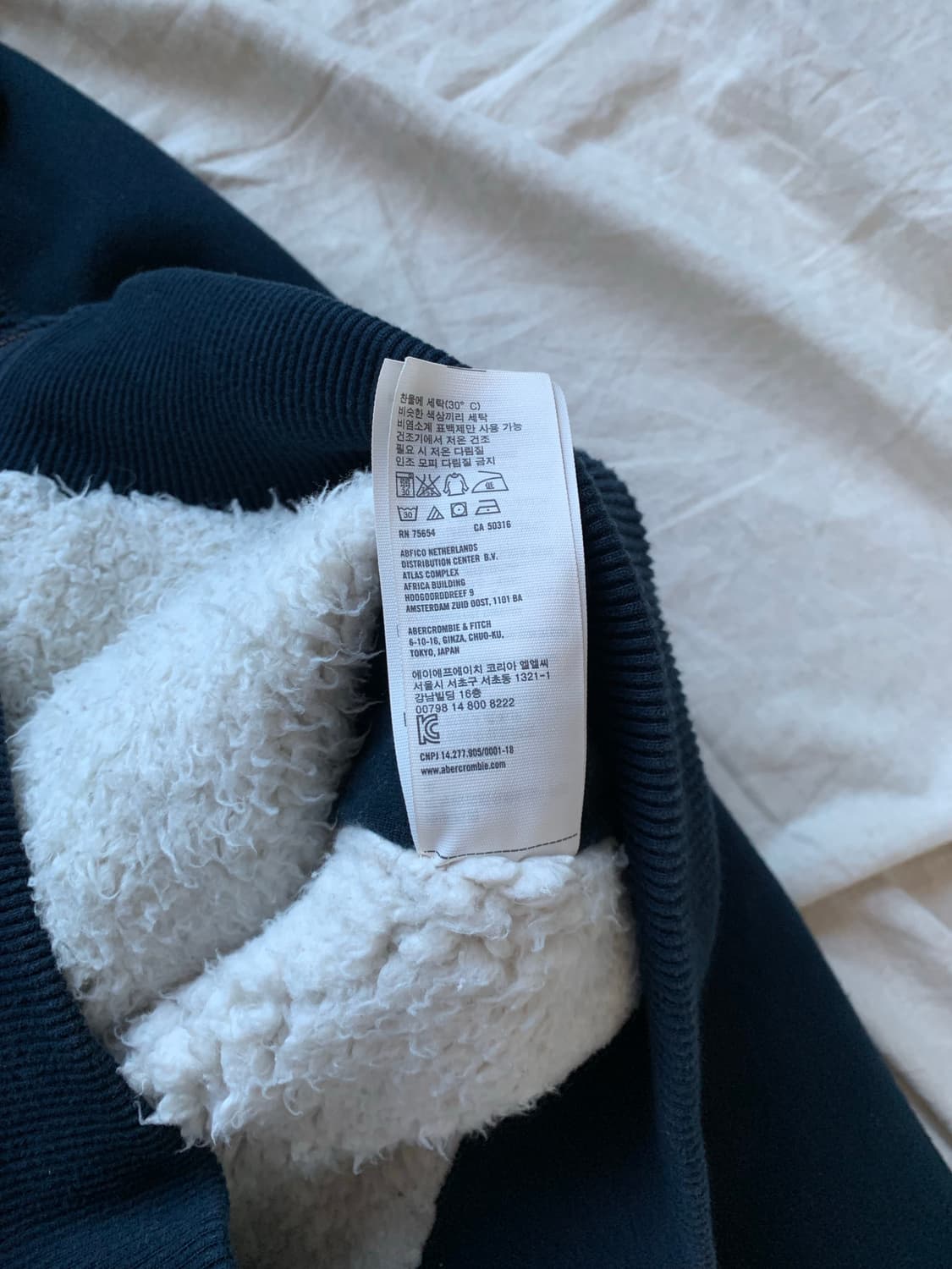 아베크롬비 자수로고 안감 울프죠 후드집업 헤비코튼 상품이미지9