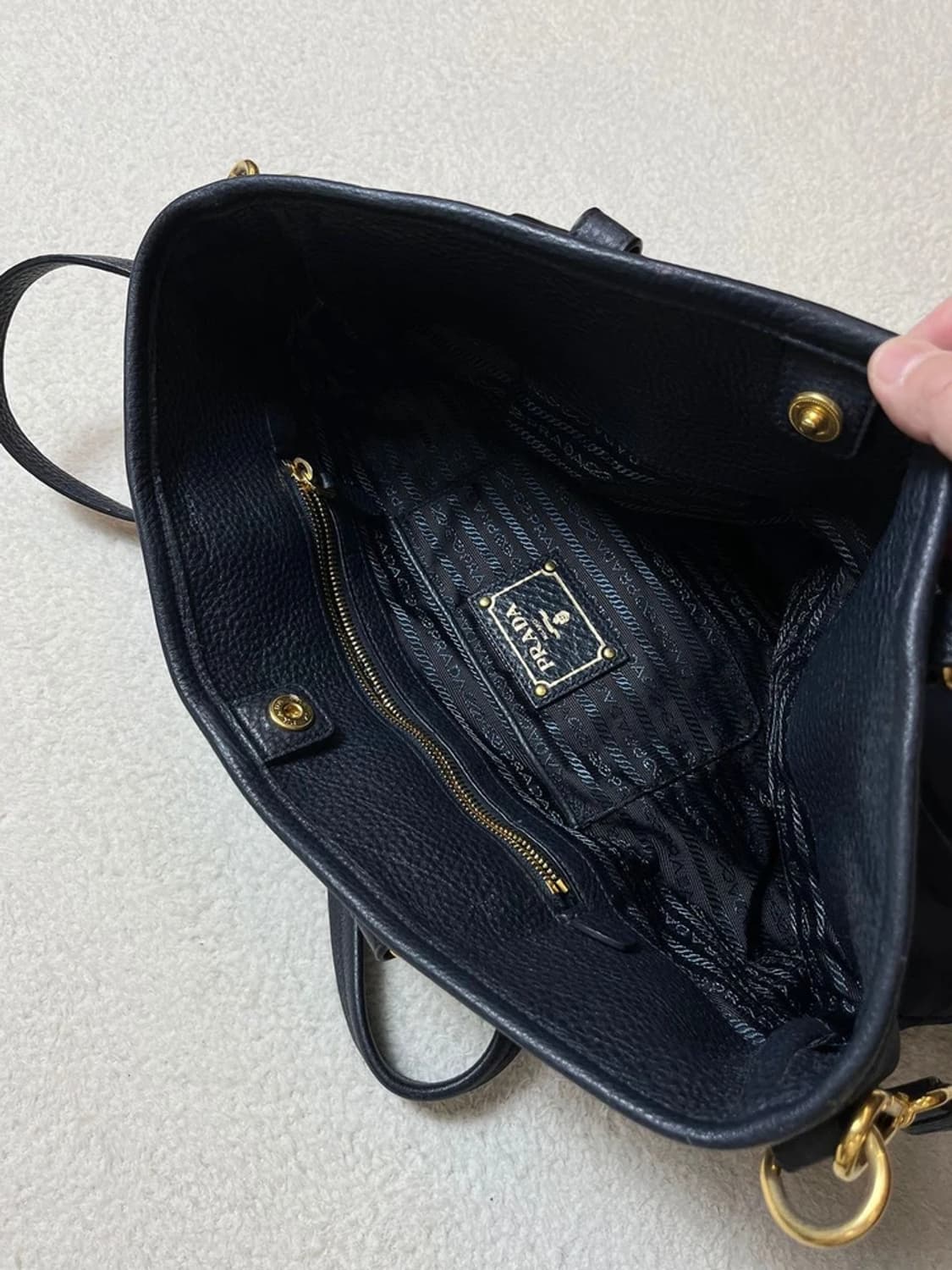 프라다 PRADA 테수토 가죽 트리밍 투웨이 토트백 A1660 상품이미지7