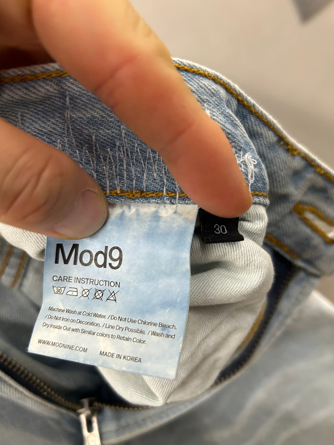 Mod9 연청 데미지 워싱 데님 상품이미지7