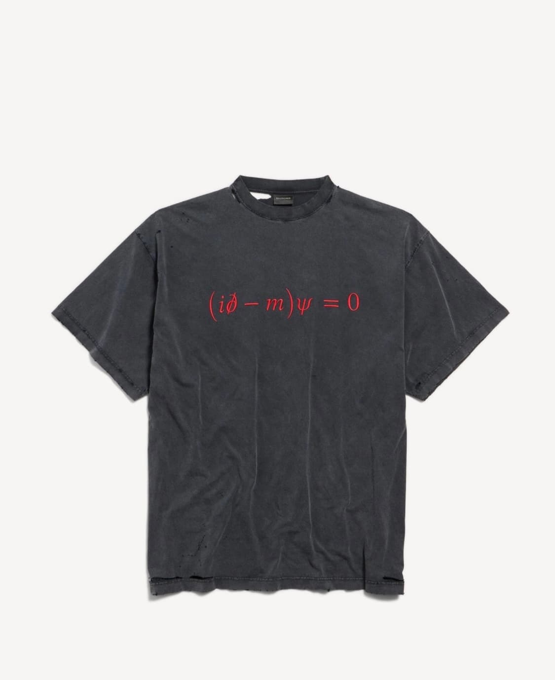 발렌시아가 발렌타인 디랙 이퀘이션 오버사이즈 티셔츠 반팔 워시드 블랙 상품이미지1