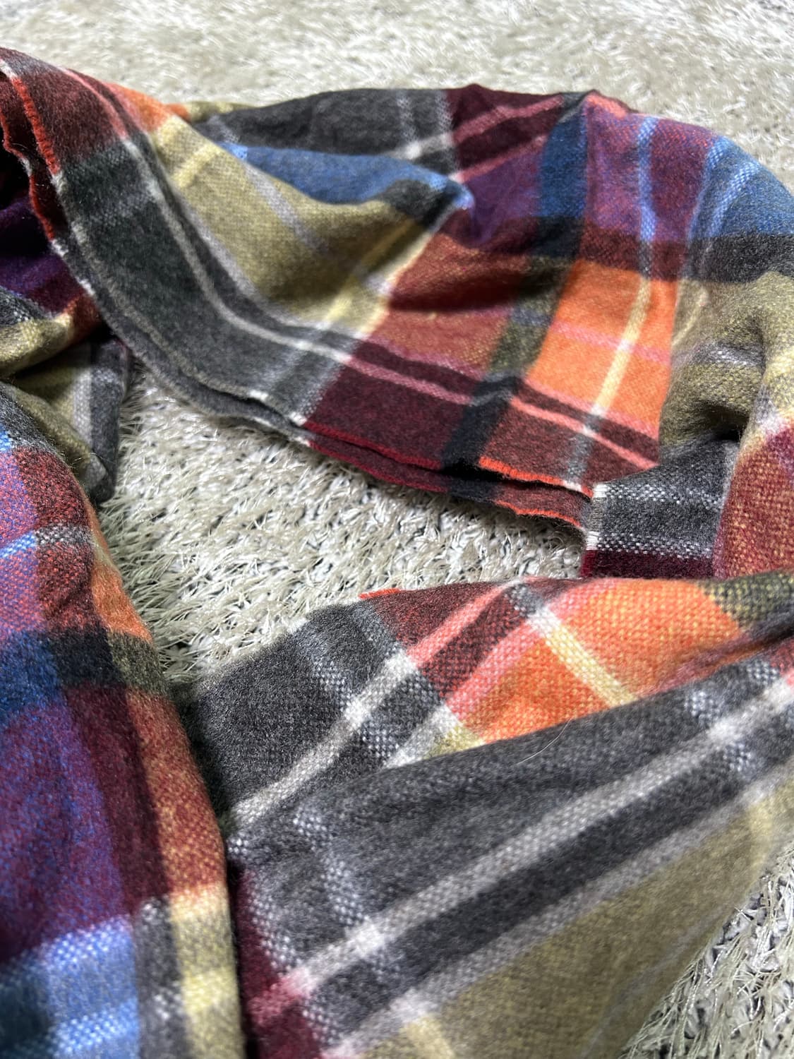 일본판 캐시미어 체크 머플러 상품이미지5