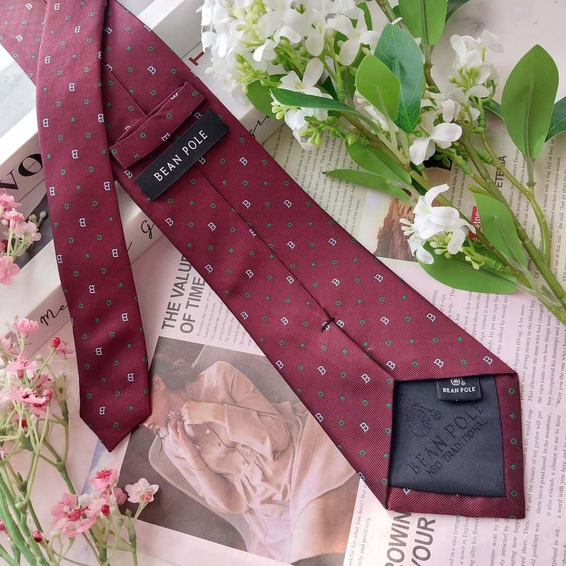 빈폴 실크 와인 B 패턴 넥타이 8.7cm A+등급 K2329
 상품이미지4