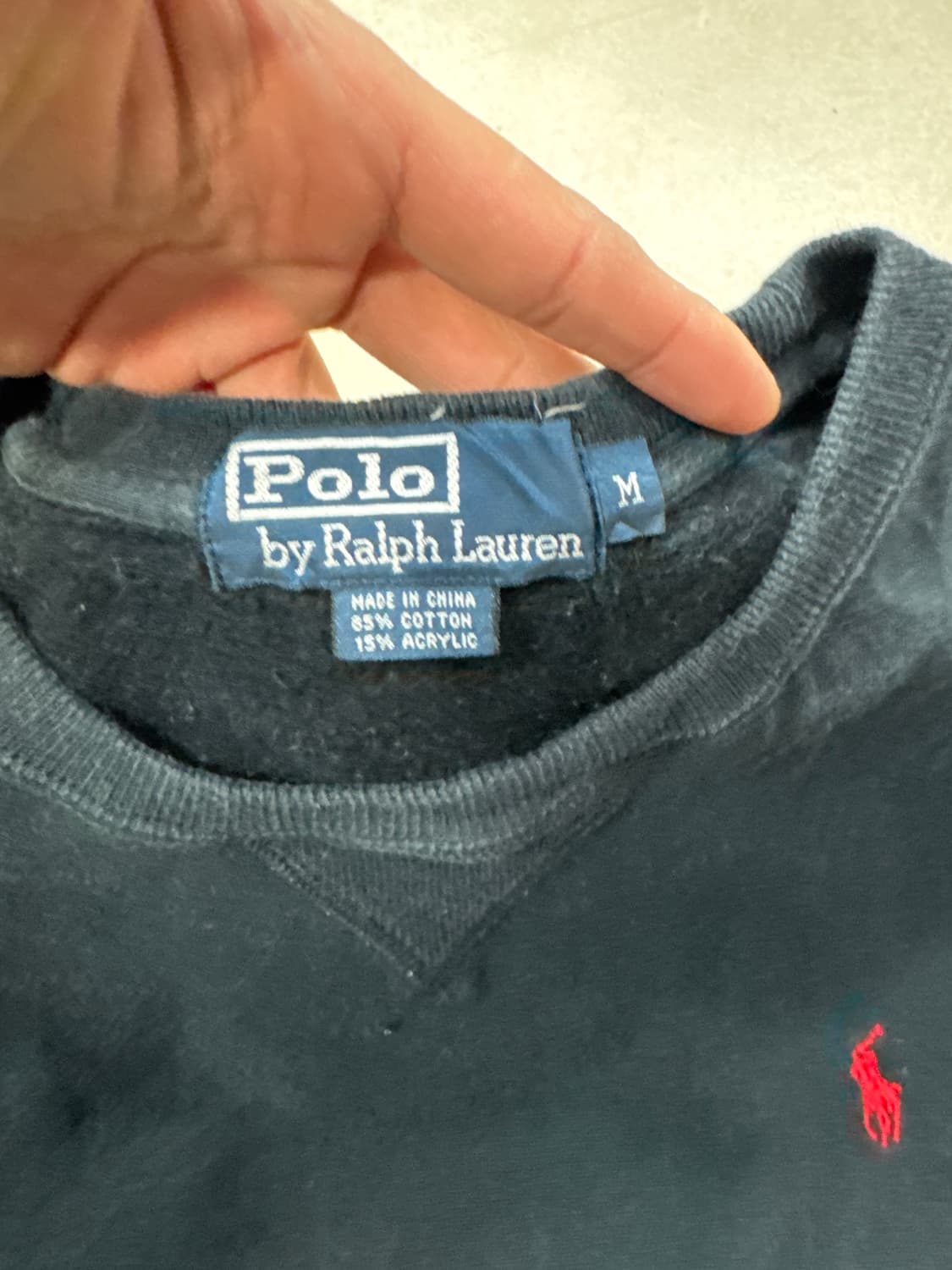 폴로 맨투맨 블랙 M 상품이미지6