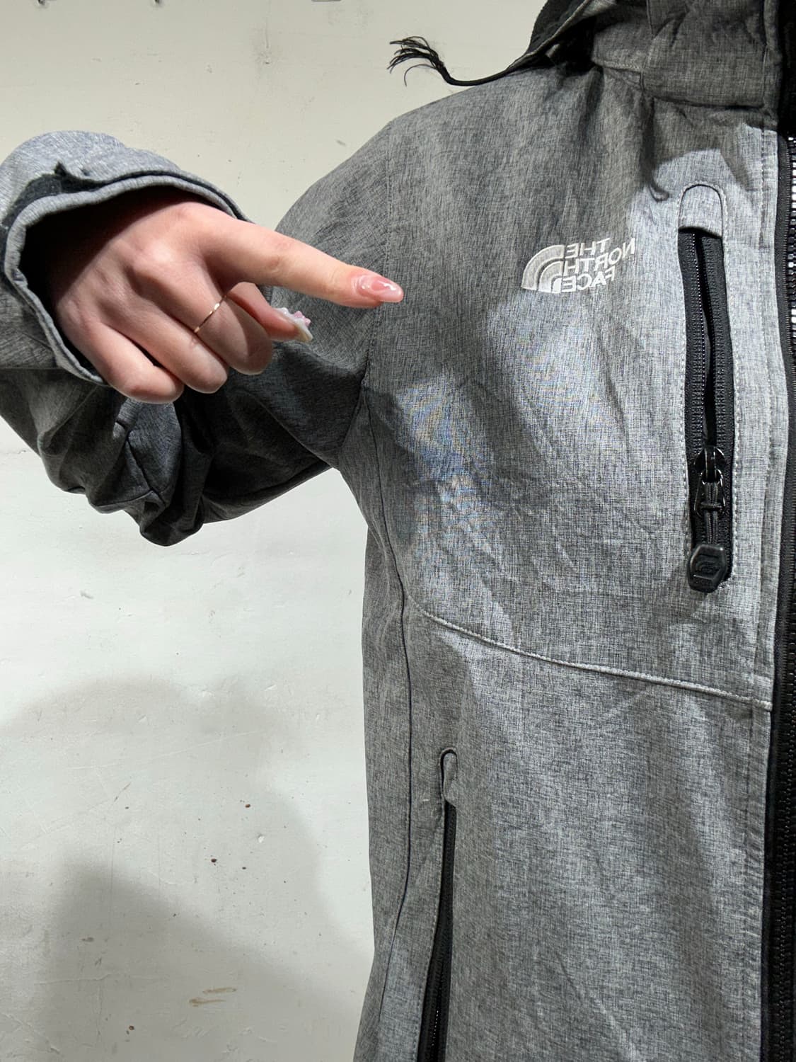 노스페이스 그레이 후드 자켓 L 상품이미지4