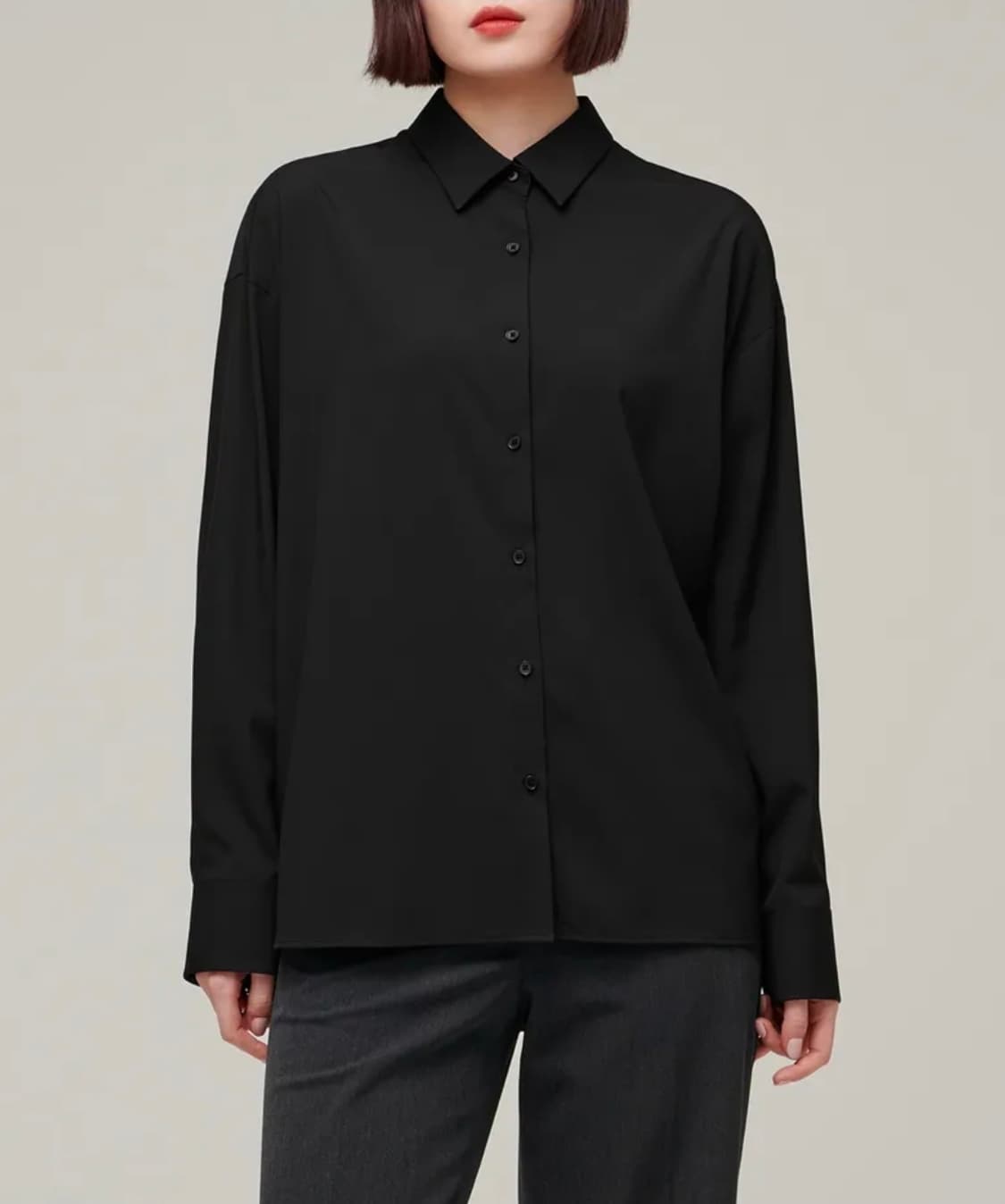 무신사 스탠다드 우먼 셔츠 블랙 XS 상품이미지1