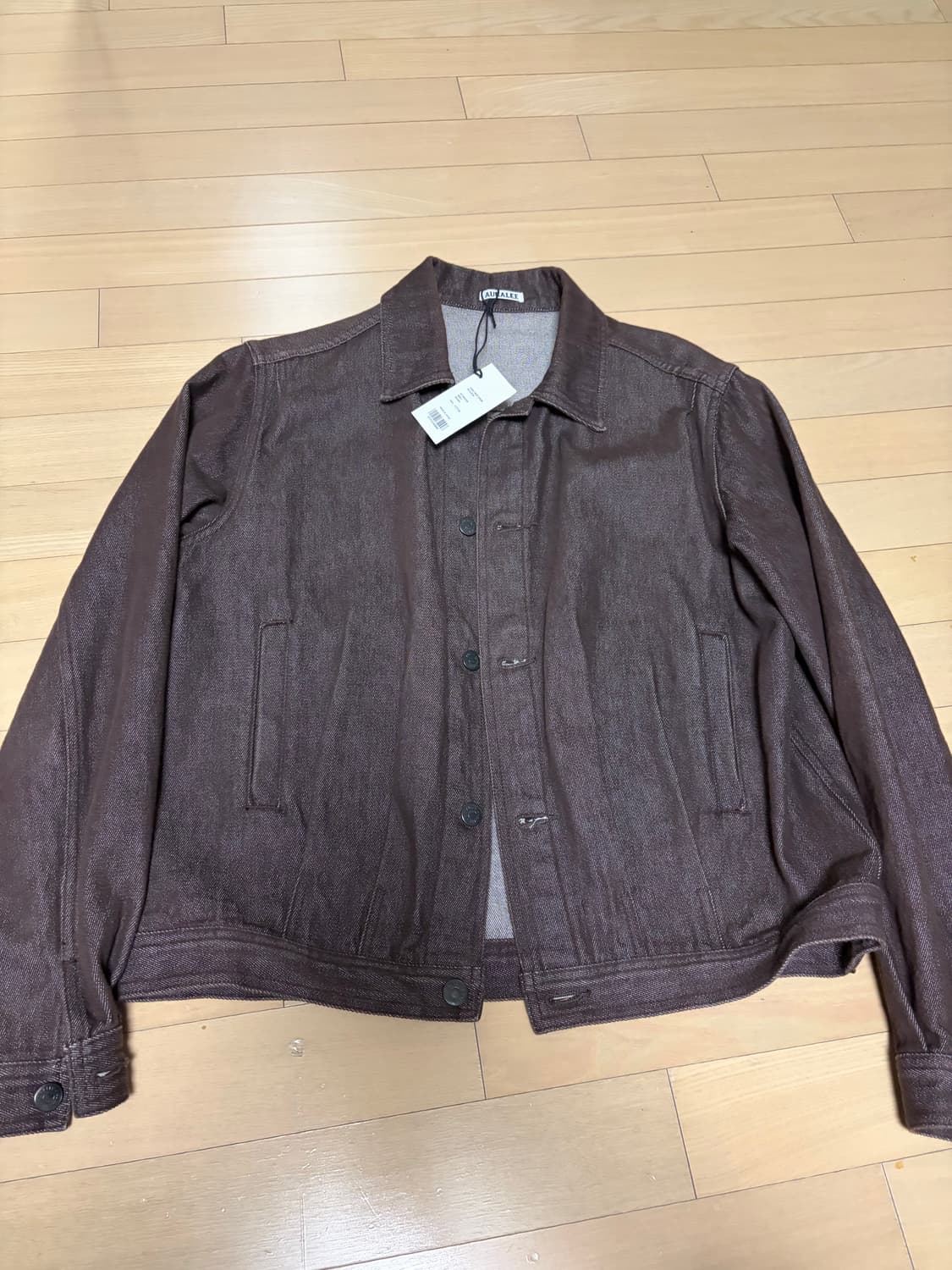 오라리 21aw 브라운 데님 블루종 상품이미지2