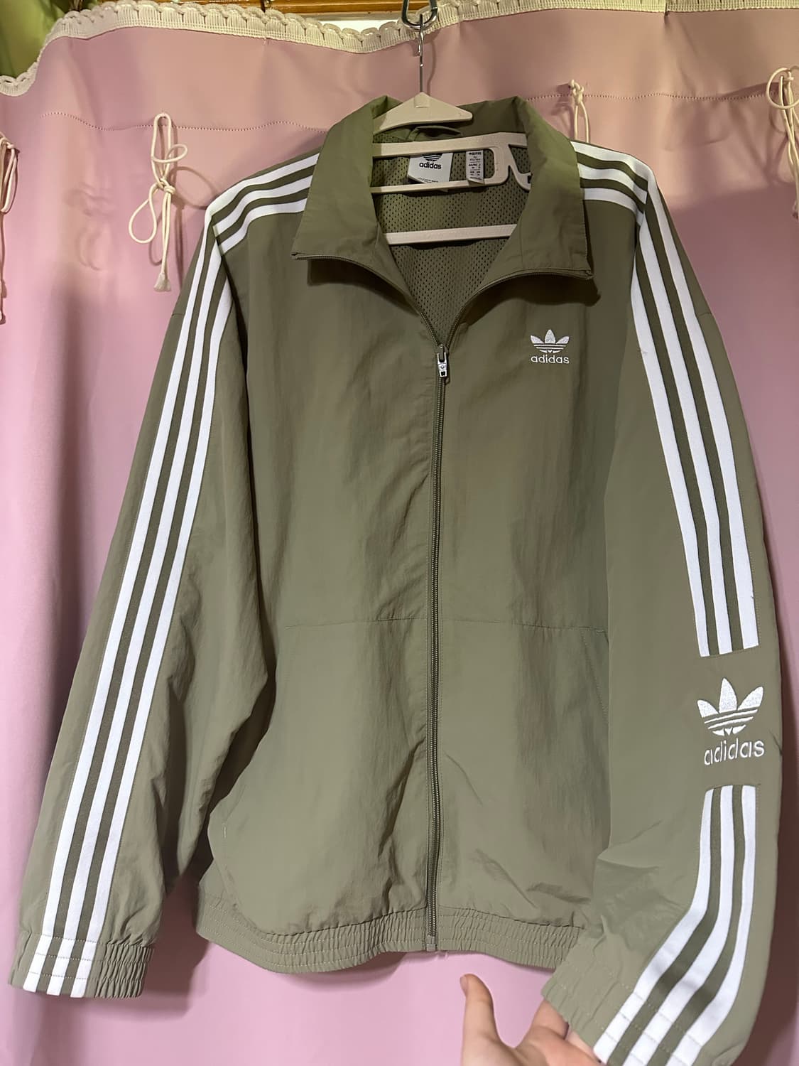 아디다스 바람막이 아디다스 올리브카키 락업 트랙탑 바막 자켓 집업 불꽃 상품이미지1