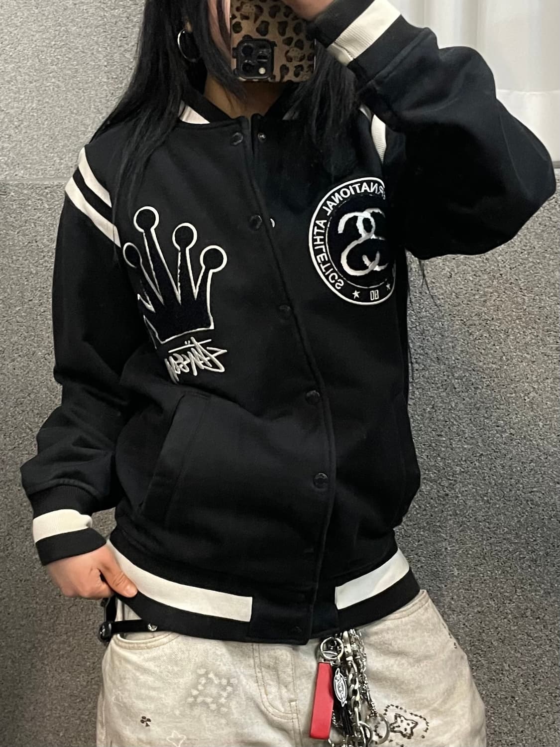 Stussy Crown Logo Varsity Jacket 상품이미지1